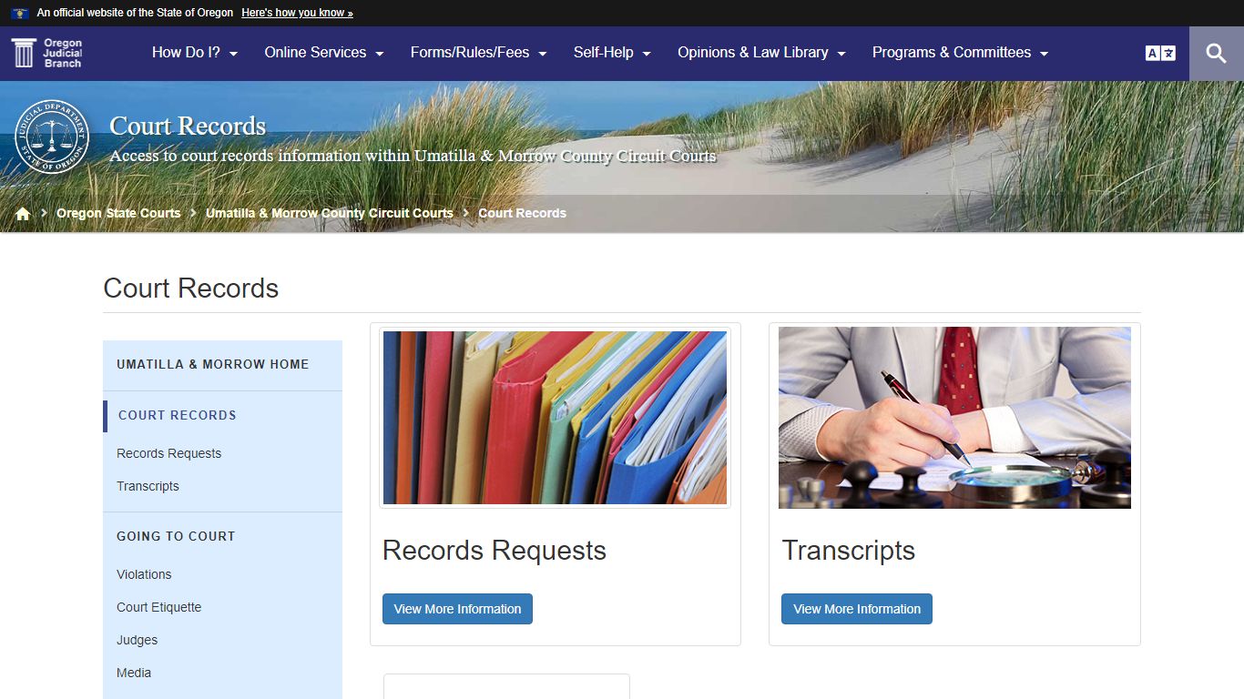 Court Records : Court Records - Oregon Judicial Department